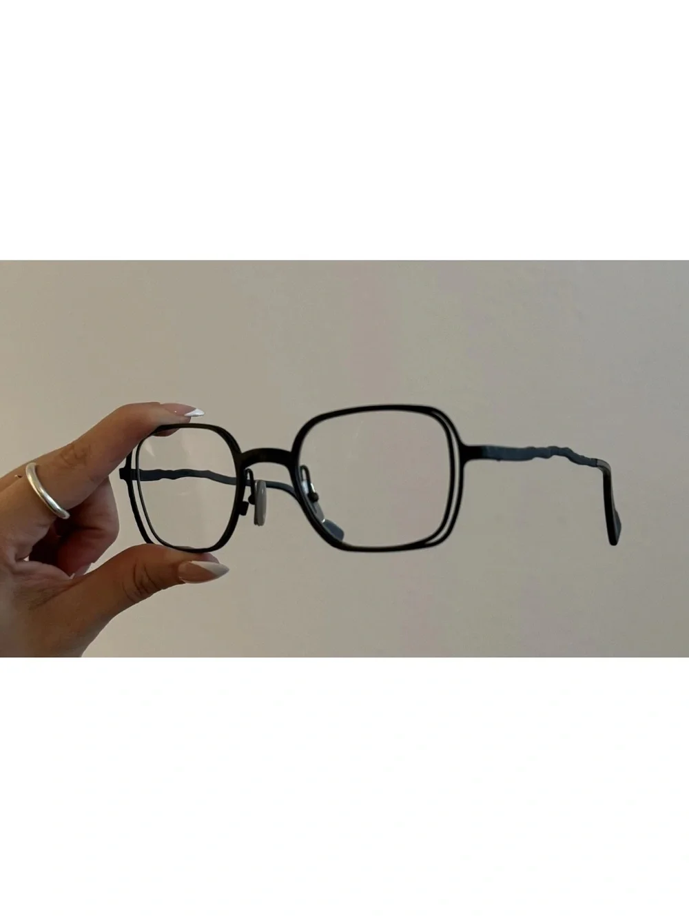 KUBORAUM H22 Black Square Metal Frame Glasses